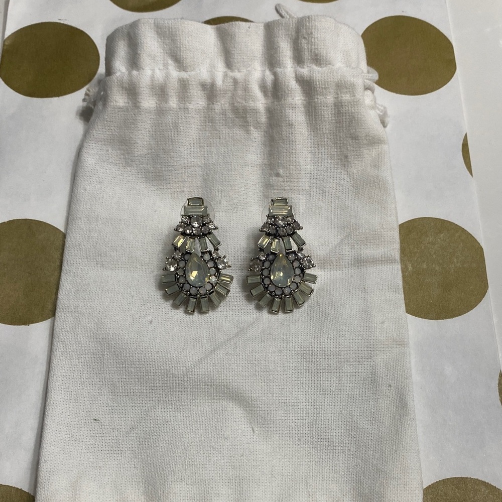 Elegant Silver and Gray Teardrop Earrings